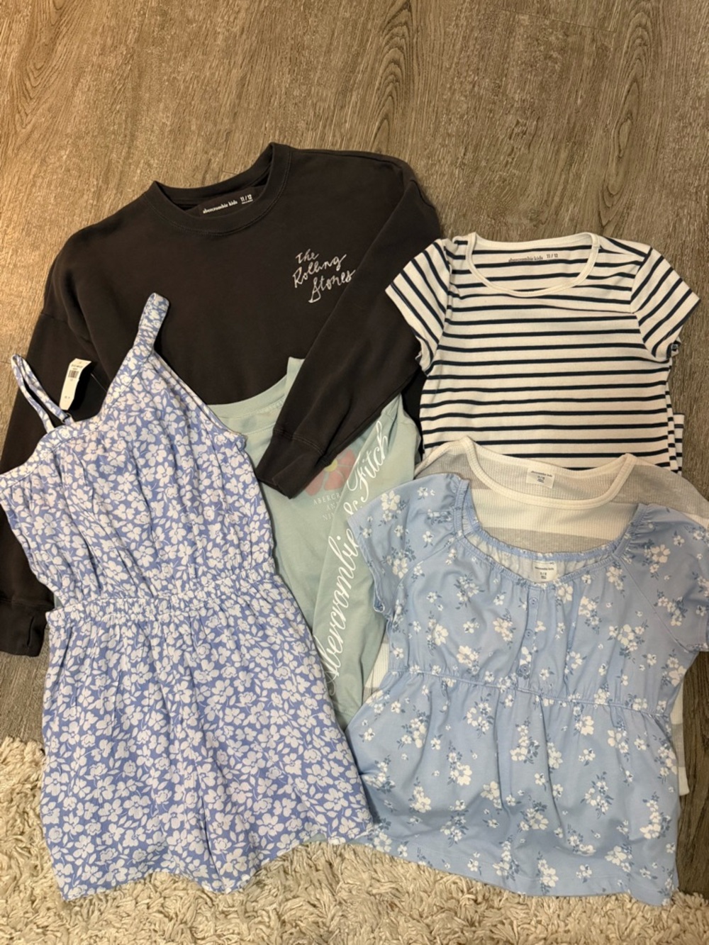 abercrombie kids Black Pullover & Blue Floral Top and Dress Set